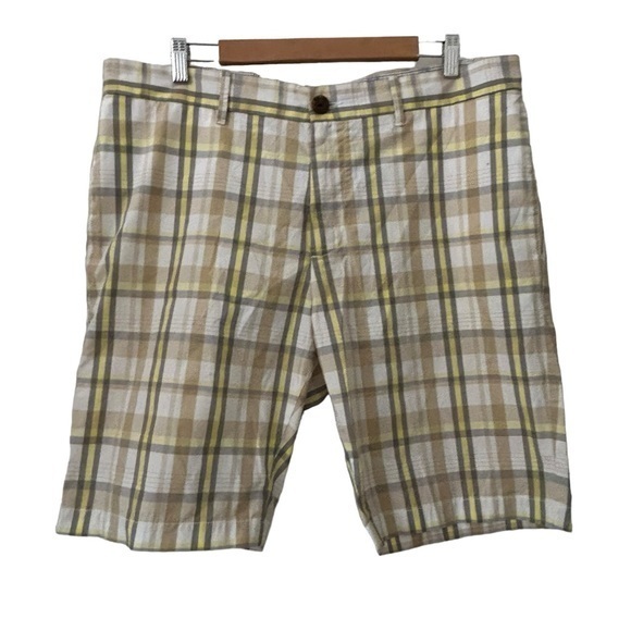 Original Penguin Chino Style Mens‎ Plaid Shorts Size 36 - Picture 1 of 5